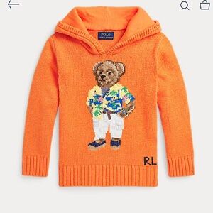 Boys size youth small Ralph Lauren bear hooded sweater